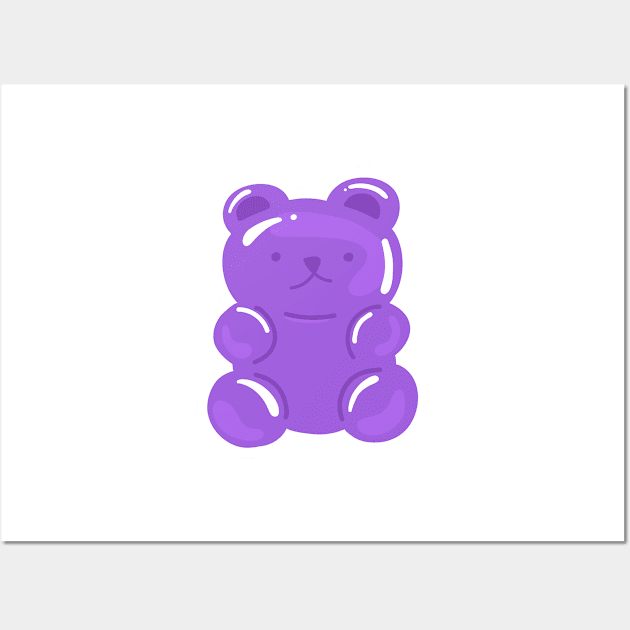 Cute Purple Bear Wall Art by Today is National What Day